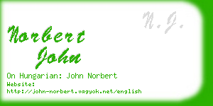 norbert john business card